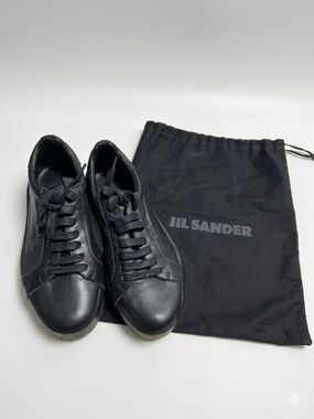 Jil Sander Black Leather Platform Low Top Sneakers Minimalist EU 36 / US 6